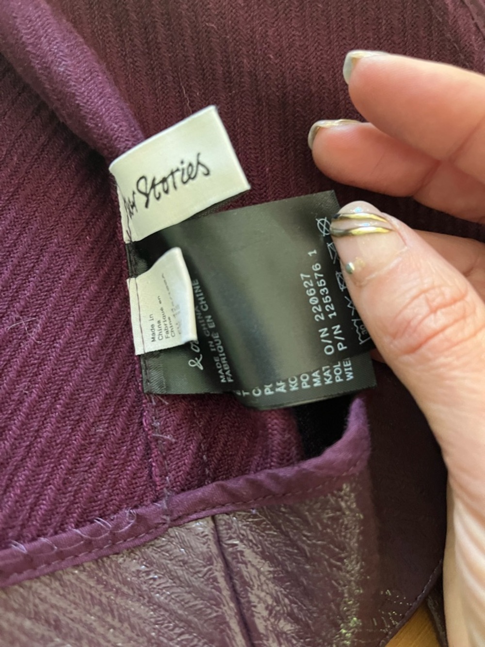 & Other Stories Plum Shimmery Leather Jacket - Picture 3 of 4